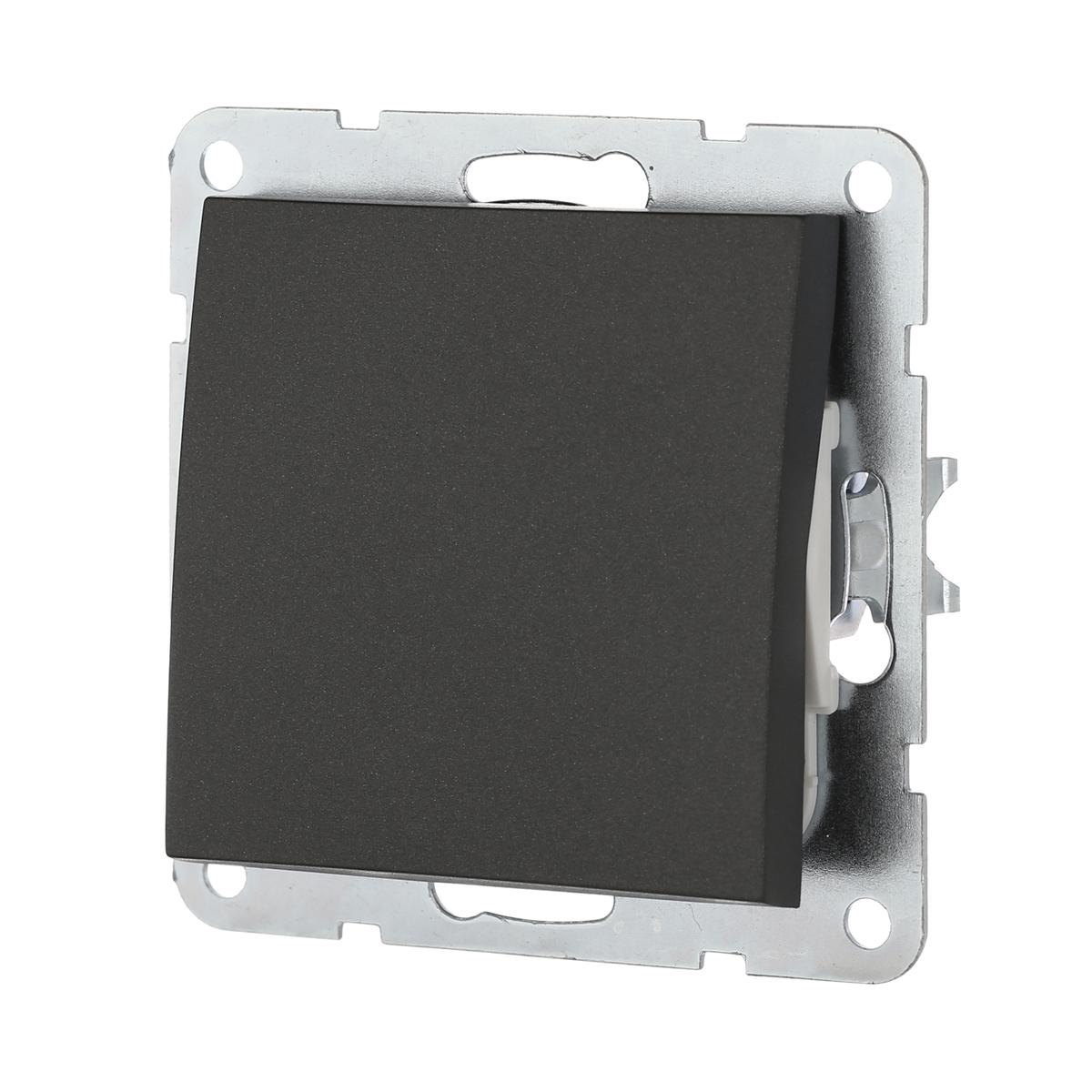 фото переключатель lk studio 1-кл., на 2 направления (схема 6) 16 a, 250 b (черный бархат) lk60 860308-1 | 220svet.ru