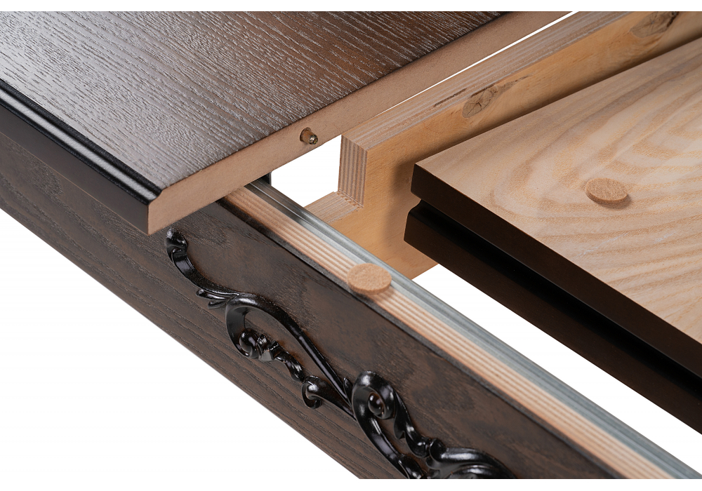 фото стол деревянный раскладной woodville бевье орех темный / орех 483899 | 220svet.ru