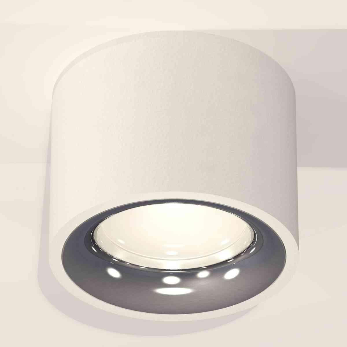фото комплект накладного светильника ambrella light techno spot xs7510022 swh/psl белый песок/серебро полированное (c7510, n7012) | 220svet.ru