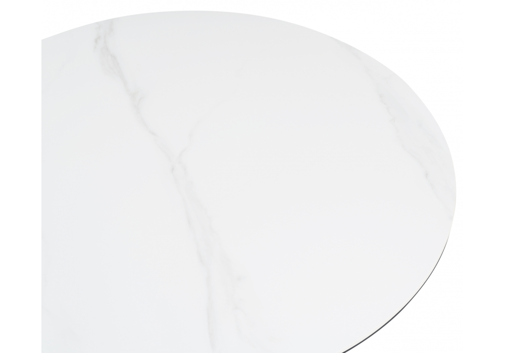 фото керамический стол woodville нэнси 90х90х75 белый мрамор / черный 612876 | 220svet.ru