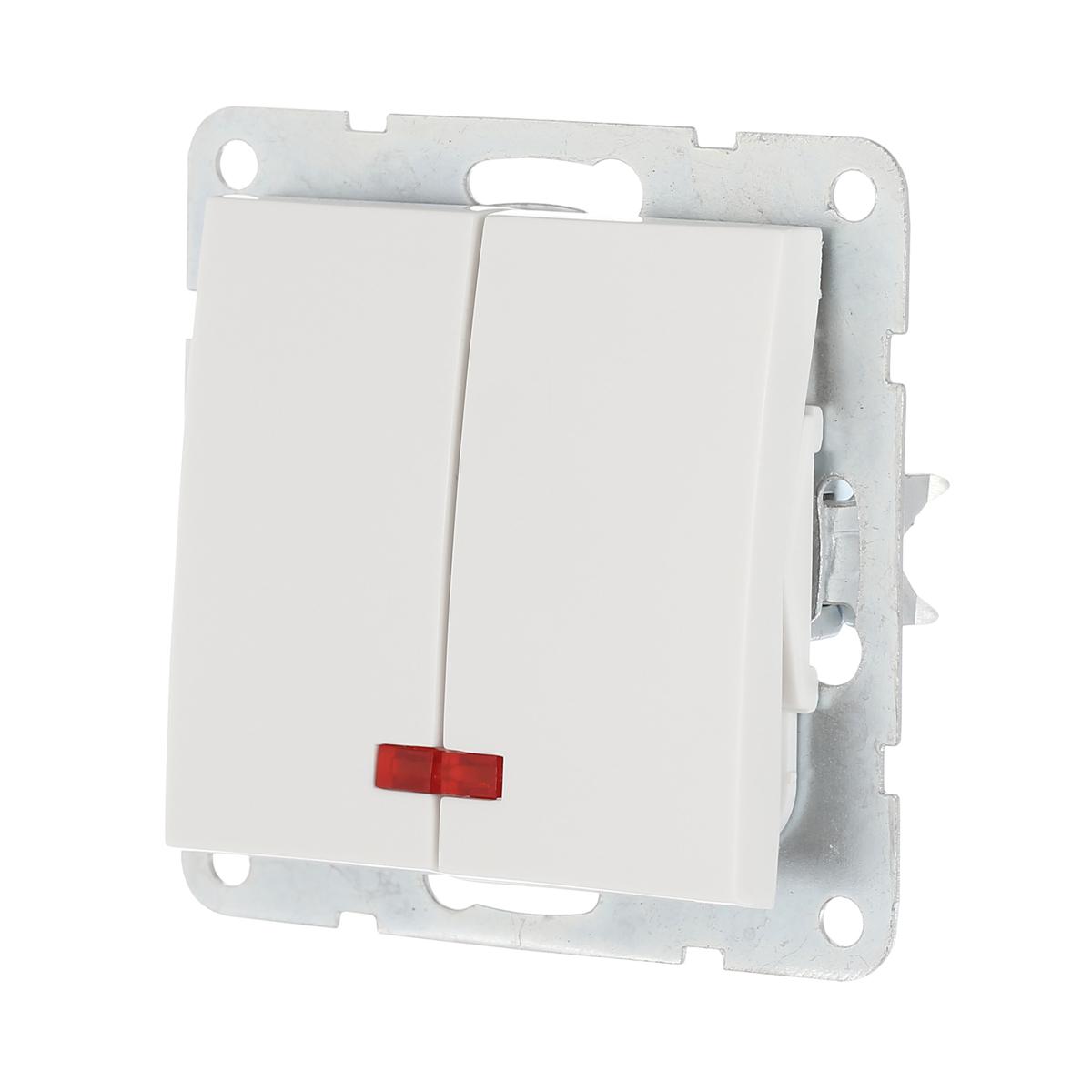 фото выключатель lk studio 2-кл., с индикаторами (схема 5l) 16 a, 250 b (белый) lk60 861204-1 | 220svet.ru