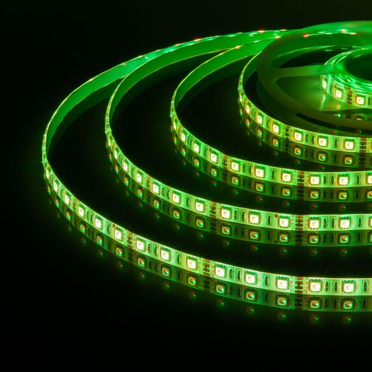 фото светодиодная влагозащищенная лента elektrostandard 14,4 w/m 60led/m 5050smd rgb 5m a034876 | 220svet.ru