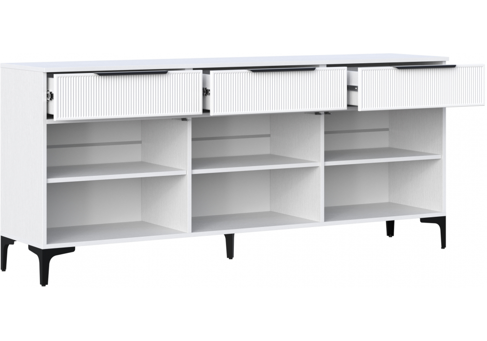 фото тв-тумба woodville иадама 3-ств. белый / белый софт 674702 | 220svet.ru