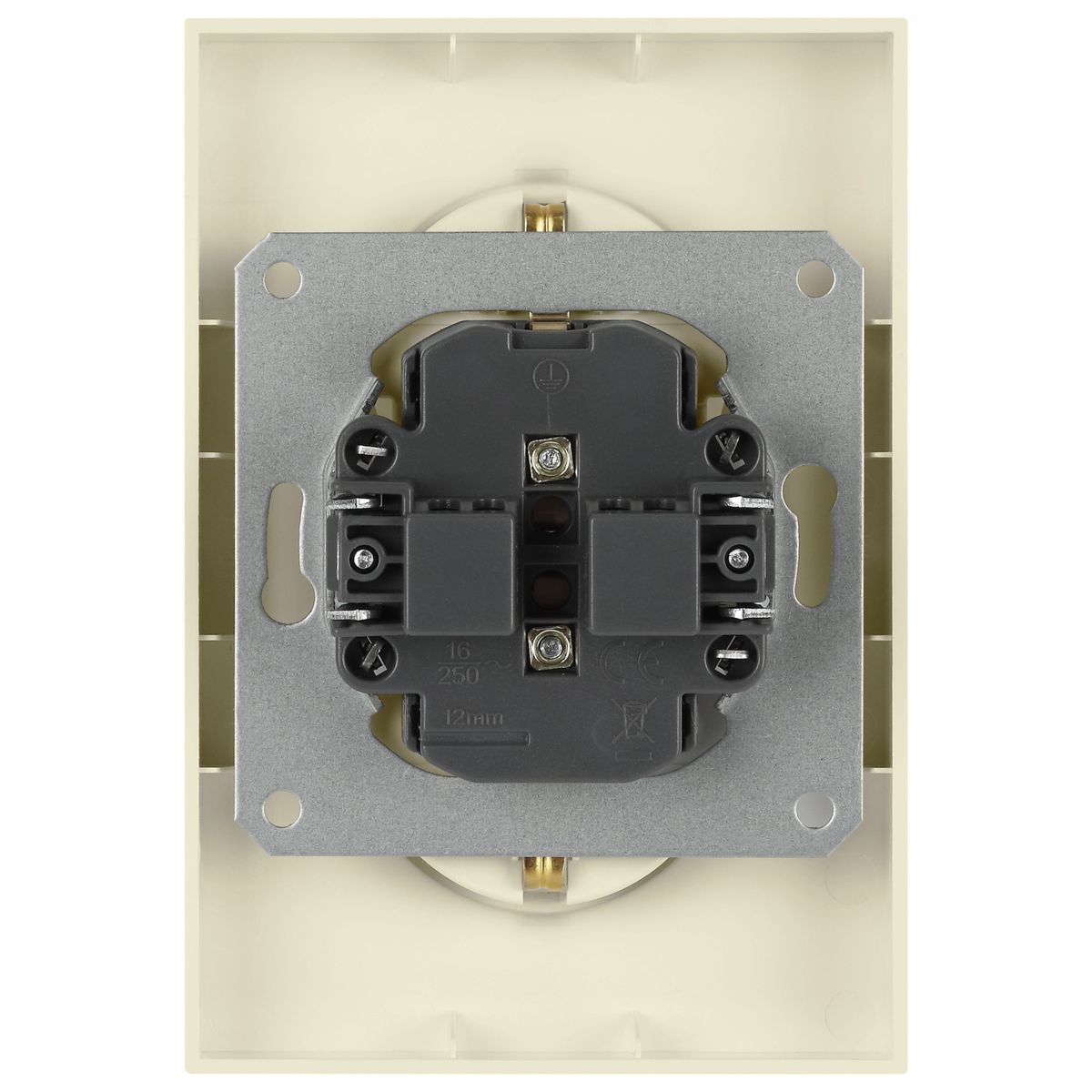 фото розетка эра arktik 16-2105-02 двойная с заземлением 2x2p+e schuko со шторками 16а-250в слоновая кость б0070455 | 220svet.ru
