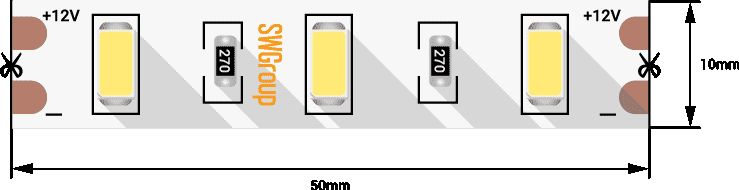 фото лента swg 12w/m  60led/m 5630smd дневной белый 5m swg660-12-12-nw-m 009275 | 220svet.ru