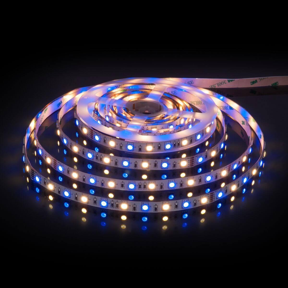 фото светодиодная лента elektrostandard 14,4w/m 60led/m 5050smd mix rgb/теплый белый 5m a053728 | 220svet.ru