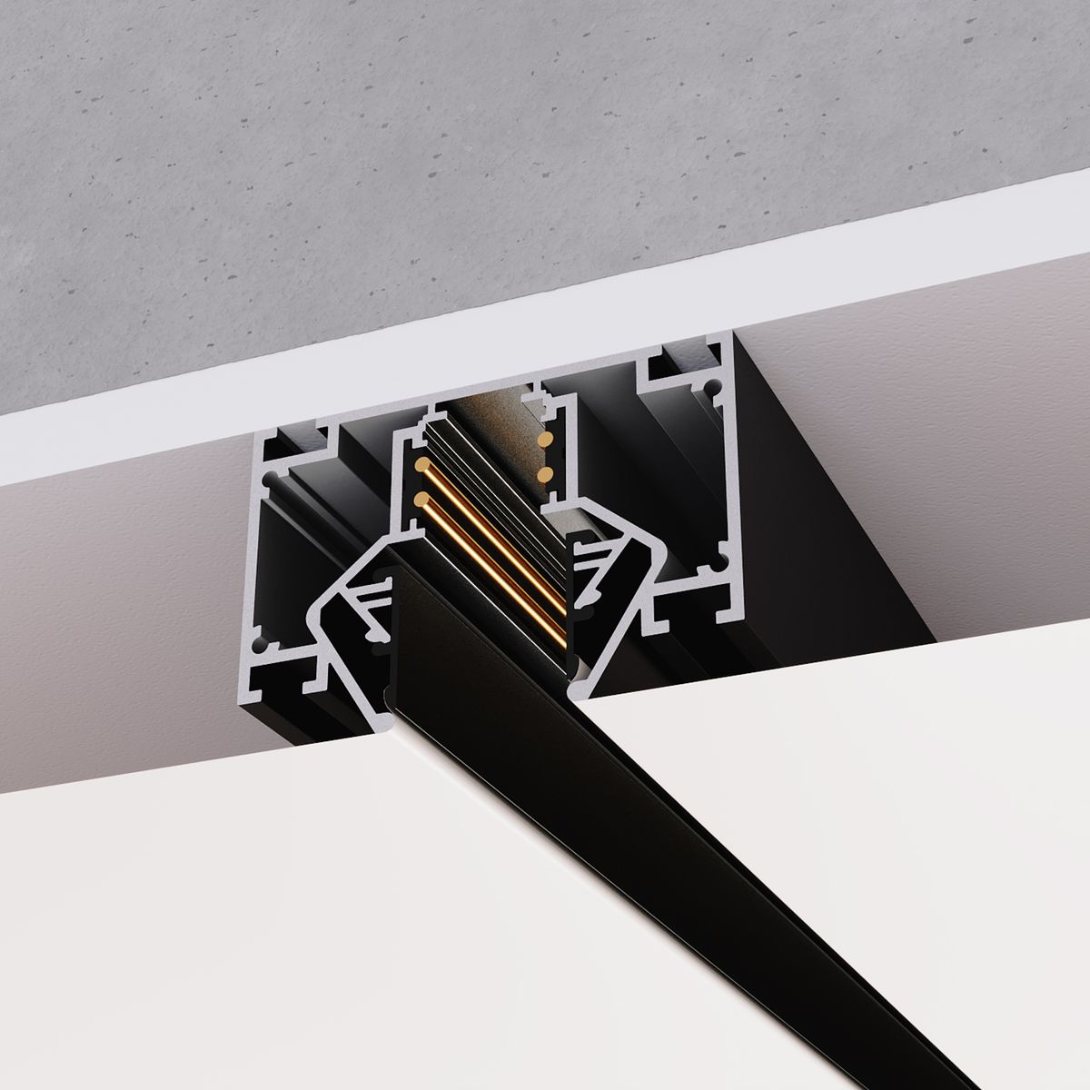 фото шинопровод магнитный под натяжной потолок st luce skyline 48 st047.429.02 | 220svet.ru