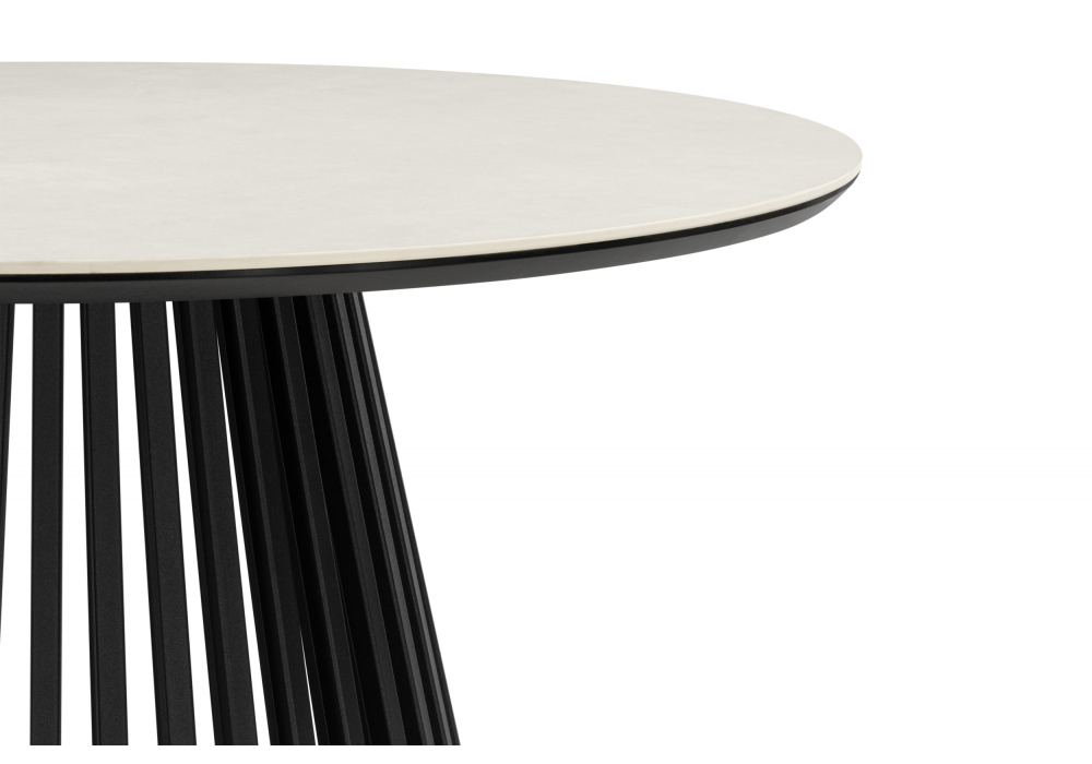 фото керамический стол woodville нэнси 90 carmen light grey / черный 625913 | 220svet.ru