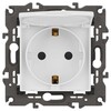 Миниатюра фото розетка эра elegance 14-2103-01м с заземлением 2p+e schuko со шторками с крышкой 16а-250в белый матовый б0065808 | 220svet.ru