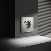 Миниатюра фото розетка встраиваемая с заземлением и защитными шторками, 16а, с usb, a+a voltum s70 vls040405 (сталь) | 220svet.ru