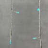 Миниатюра фото гирлянда бахрома на батарейках 3 х 0,5 м аква, 100 led, провод прозрачный силикон, ip65 ltc ecc100-10-8a | 220svet.ru