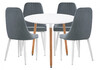 Миниатюра фото обеденная группа woodville уин 80 white / gray 579107 | 220svet.ru