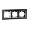 Миниатюра фото рамка 3-постовая mono electric style glass чёрное стекло 107-720000-162 | 220svet.ru