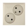 Миниатюра фото розетка lk studio двойная без з/к, со шторками (бежевый) lk60 863601-1 | 220svet.ru